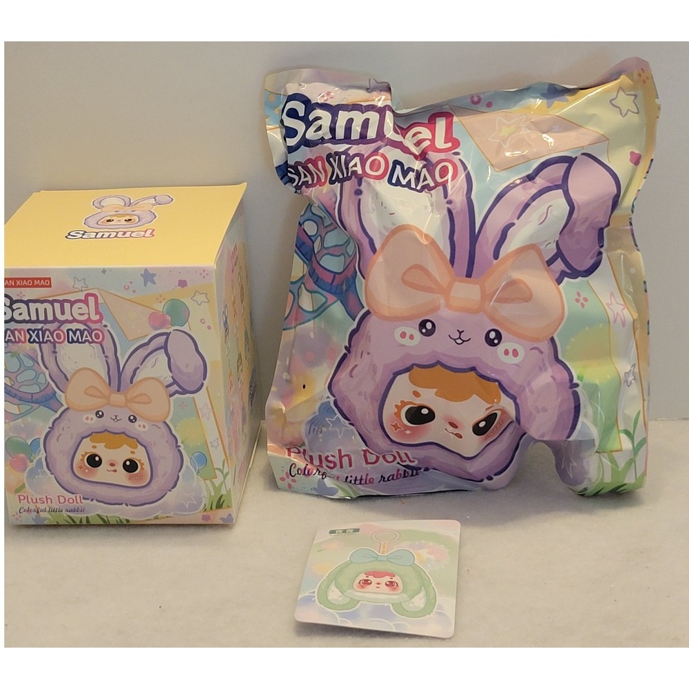 New Samuel Rabbit San Xiao Mao Cyan Cyan Blind Box Confirmed Plush Doll Keychain